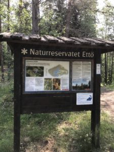 Skylten vid naturreservatet Ettö